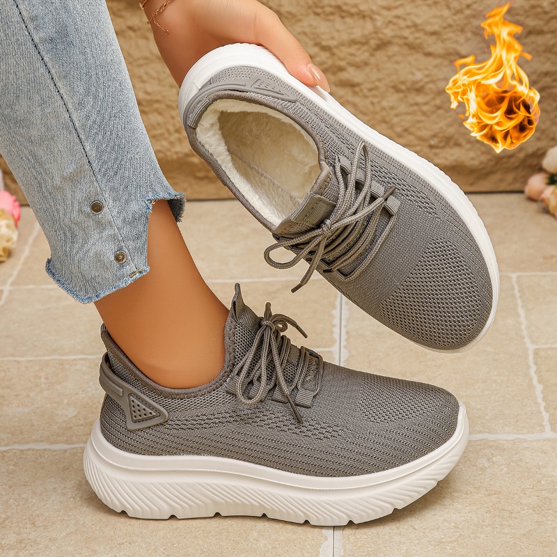 2027 Women's Outdoor Walking S - Knit Fabric Lace Up Sneakers 评论和价格