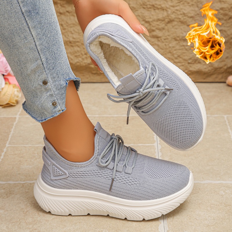 2027 Women's Outdoor Walking S - Knit Fabric Lace Up Sneakers 评论和价格