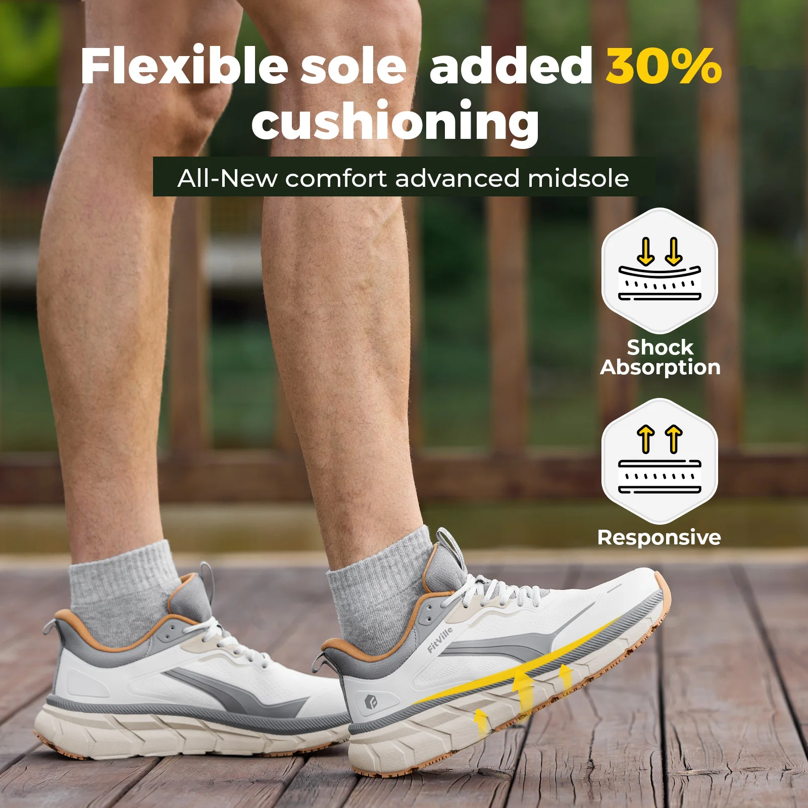 FitVille Extra Wide Toe Men's  - Wide Toe Box Running Sneakers 评论和价格