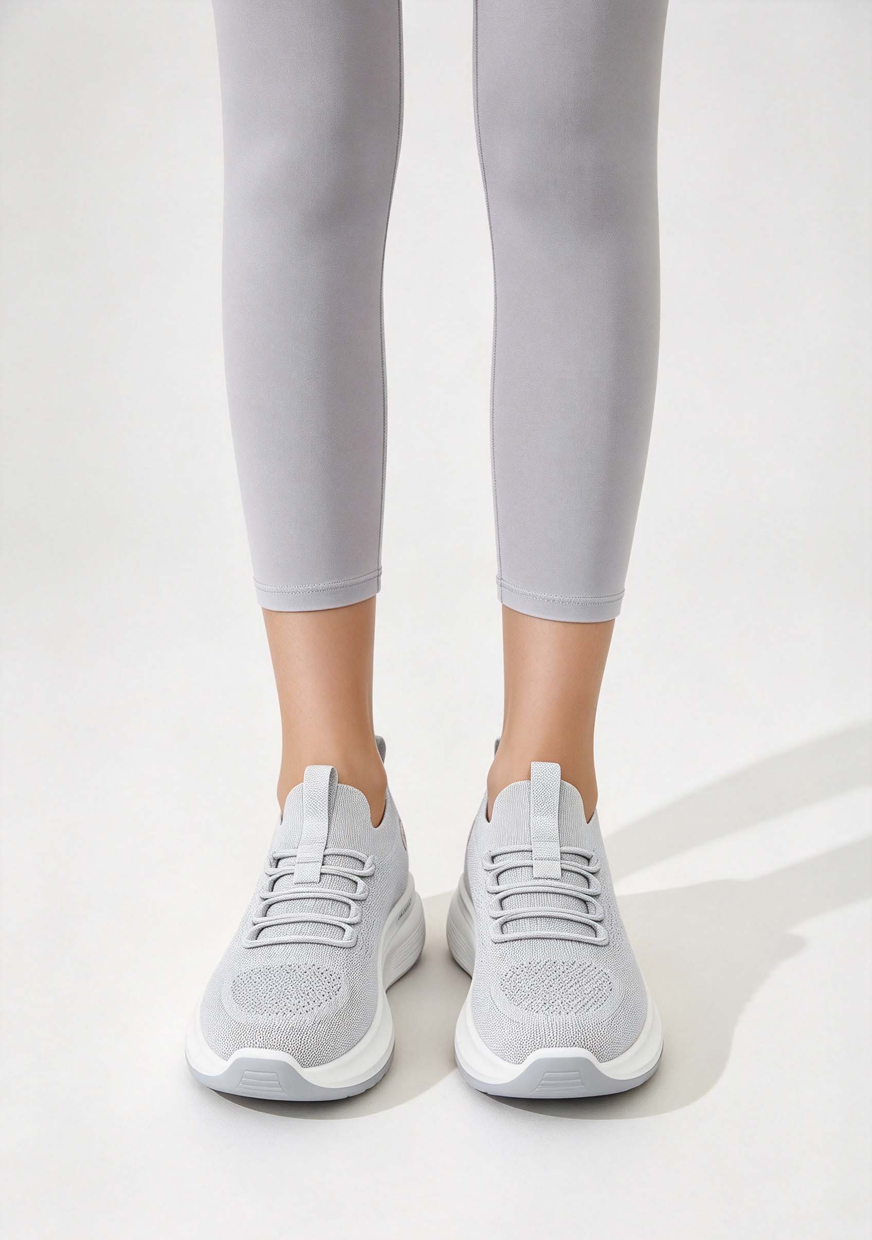 Women's Knit Platform Walking  - Knit Fabric Lace Up Sneakers 评论和价格