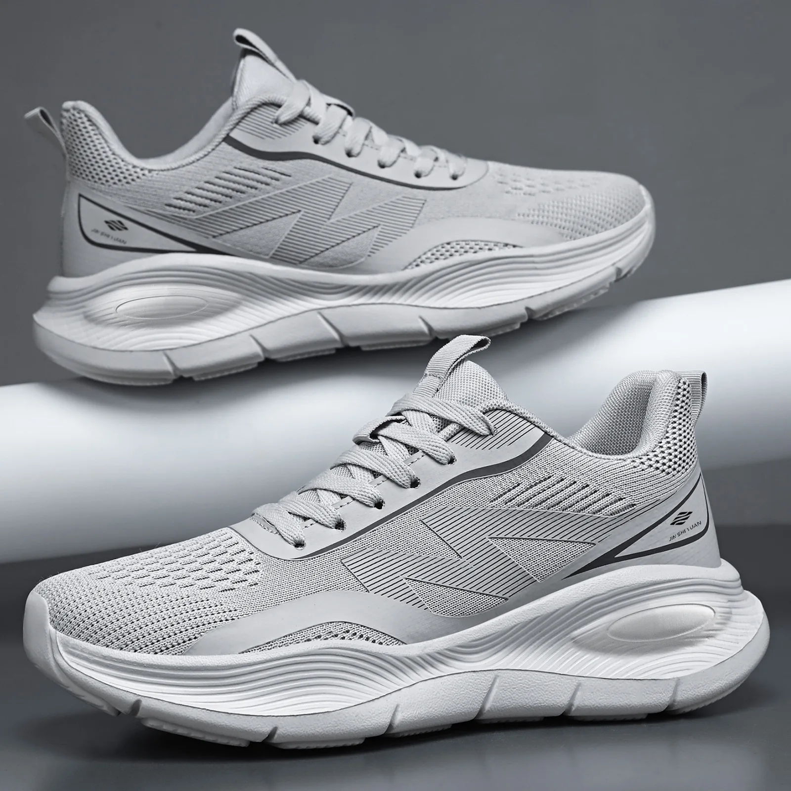 Men Mesh Running Sneakers Ligh - Shock Absorbing Gym Trainers 评论和价格